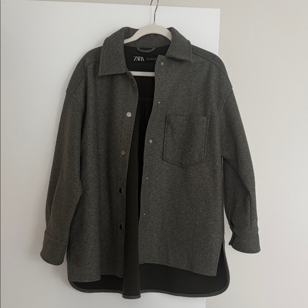 Zara Dark Charcoal Oversized Shacket